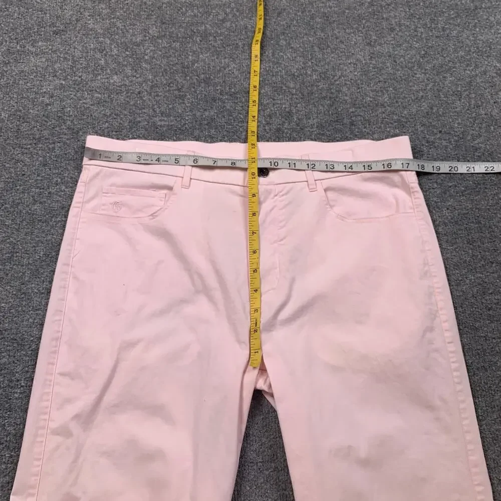 Greyson Pants Mens 34 Slim Fit Pink Cotton Stretch Pocket Flat Front Golf Chino
